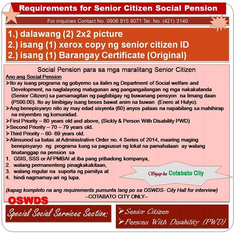Cotabato City Senior Citizen Social Pension .